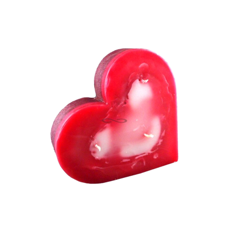 Svíčka SRDÍČKO velké červeno růžové 3 knoty