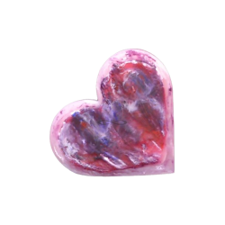 Svíčka SRDÍČKO velké fialové 3 knoty