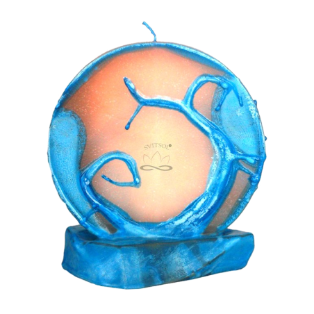 Luxury Mandala Candle Sunset Glow with Stand – Handmade