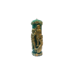 Svíčka BAKUS menší zelený zlatý odstín