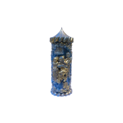 Svíčka BAKUS větší modrý zlatý odstín