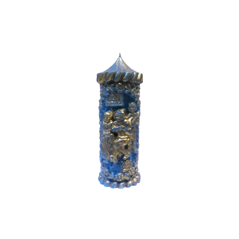 Svíčka BAKUS větší modrý zlatý odstín