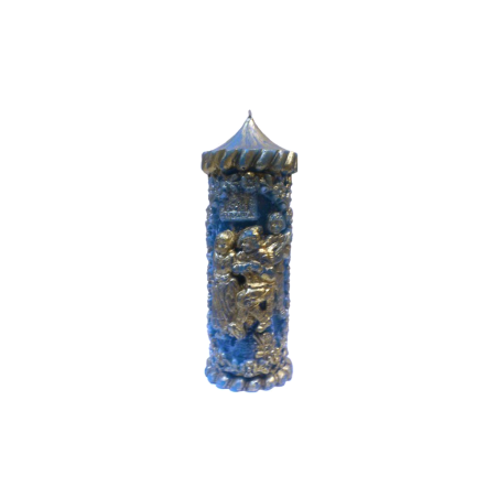 Svíčka BAKUS větší modrý zlatý odstín