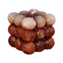 Svíčka KOSTKA BALL třpyt ledová hnědá