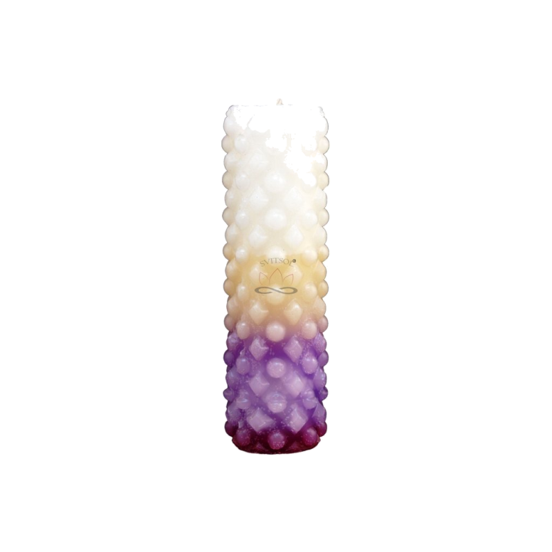 Svíčka MARIE - fialová a bílá