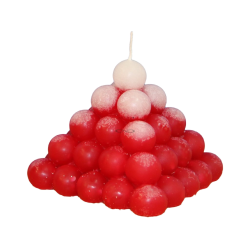Svíčka PYRAMIDA BALL třpyt ledová červená