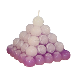 Svíčka PYRAMIDA BALL třpyt ledová magenta