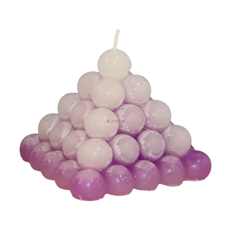 Svíčka PYRAMIDA BALL třpyt ledová magenta
