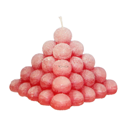 Svíčka PYRAMIDA BALL třpyt ledová růžová