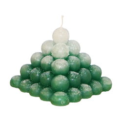 Svíčka PYRAMIDA BALL třpyt ledová zelená