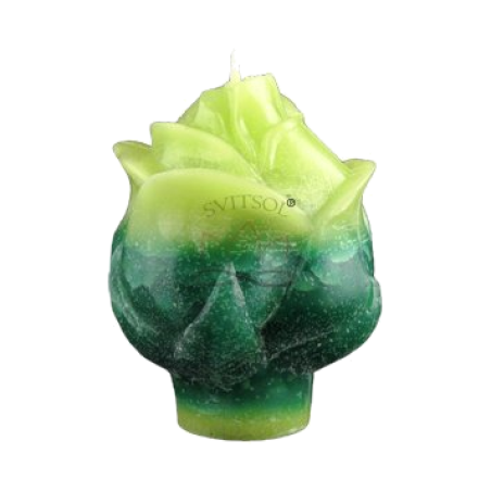 Svíčka RŮŽE zeleno zelená