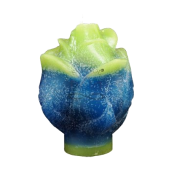Svíčka RŮŽE modro zelená
