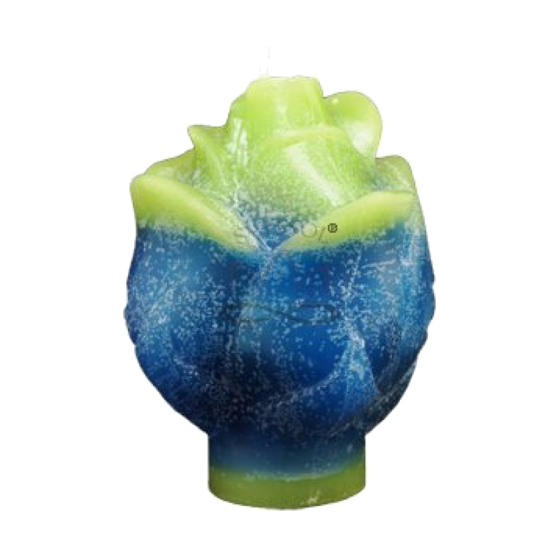Svíčka RŮŽE modro zelená