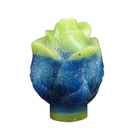 Svíčka RŮŽE modro zelená