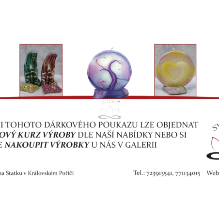 Darkový poukaz 500,-Kč svíčky a mýdla