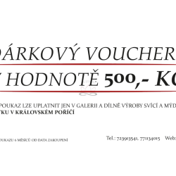 Darkový poukaz 500,-Kč svíčky a mýdla