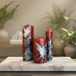 Kolekce svíček Royal Ruby & Emerald Collection – ručně vyráběná sada z Královského Poříčí - detail 3