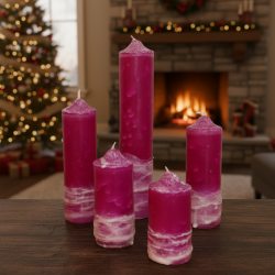Kerzenkollektion Magenta - Handgemachtes Set mit Baumwolldocht und zertifiziertem Wachs aus Královské Poříčí - detail 2