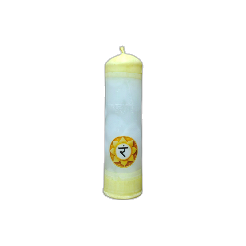 Chakra-Kerze 3. Solarplexus (Manipura) MIDI Stumpenkerze – Svitsol | Symbolik des Selbstvertrauens