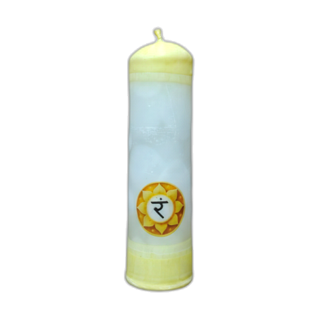 Chakra-Kerze 3. Solarplexus (Manipura) MIDI Stumpenkerze – Svitsol | Symbolik des Selbstvertrauens