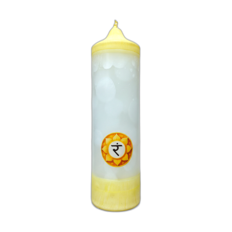 Chakra-Kerze 3. Solarplexus (Manipura) MAXI Stumpenkerze – Svitsol | Handgemacht, Bergamotteduft