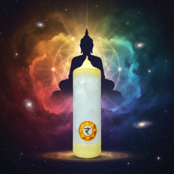 Chakra-Kerze 3. Solarplexus (Manipura) MAXI Stumpenkerze – Svitsol | Handgemacht, Bergamotteduft - detail 3