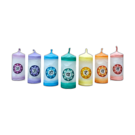 Set of 7 Chakra MINI Candles 1st–7th Chakra Pillars – Svitsol | Handmade, Scented, Harmony
