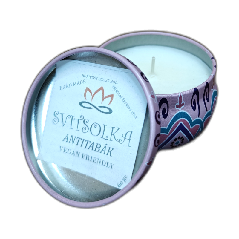 Svitsolka Anti-Tabak – Handgemachte Kerze in Blechdose