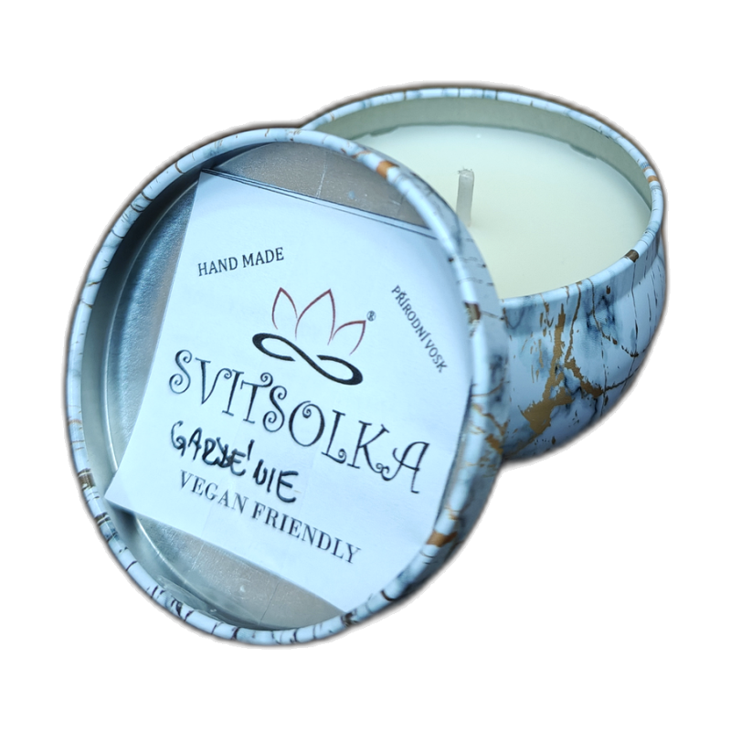 Svitsolka Gardenie – Handgemachte Kerze in Blechdose