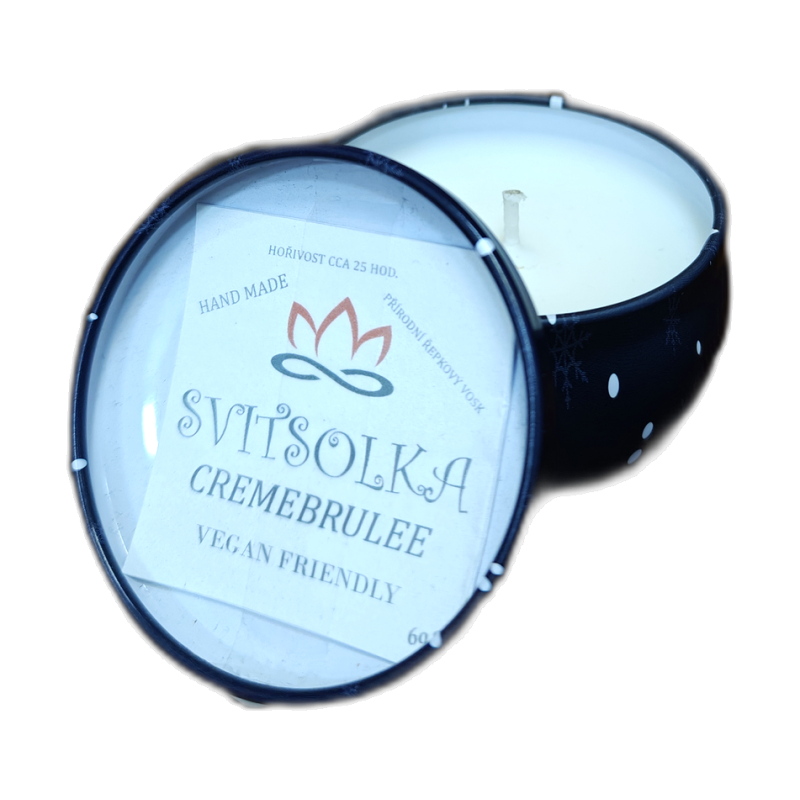Svitsolka Eierlikör Creme Brulee – Handgemachte Kerze in Blechdose