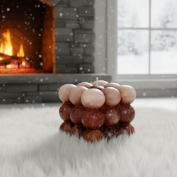 CUBE PEARL Candle Glitter Icy Brown – Handmade in Kralovske Porici - detail 4