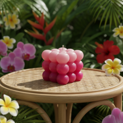 CUBE PEARLS Candle Glitter Icy Magenta – Handmade in Kralovske Porici - detail 2