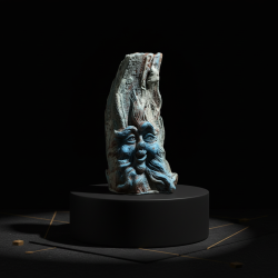 Relief Candle LESUPAN Blue – Hand-Shaped from Certified Wax, Kralovske Porici - detail 2