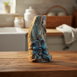 Relief Candle LESUPAN Blue – Hand-Shaped from Certified Wax, Kralovske Porici - detail 3