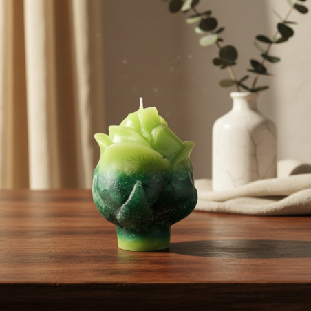 Reliefkerze ROSE Grün – Handmodelliert, Frischer Duft, Kralovske Porici - detail 2