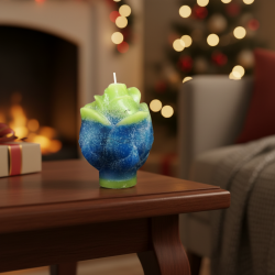 Relief Candle ROSE Blue-Green – Handmade from Certified Wax, Kralovske Porici - detail 2