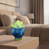 Relief Candle ROSE Blue-Green – Handmade from Certified Wax, Kralovske Porici - detail 3