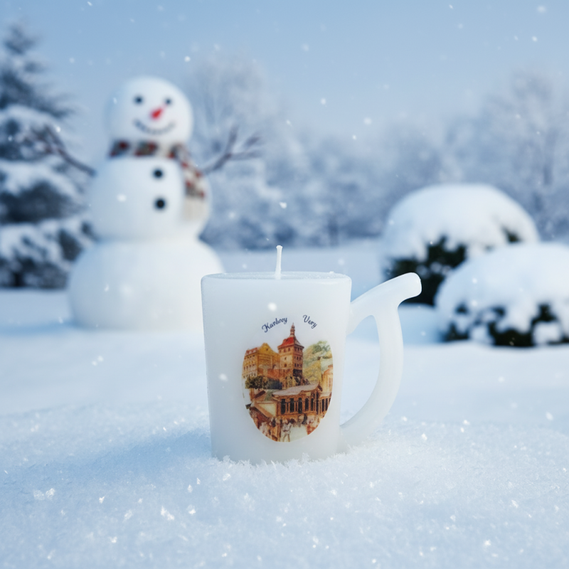 Cup Candle with Karlovy Vary Logo