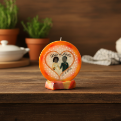 Round Candle Couple Orange – Personalized Photo - detail 5