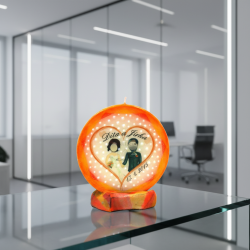 Round Candle Couple Orange – Personalized Photo - detail 6