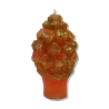 Candle Pinecone gold glitter orange – handmade Christmas decor - detail 2