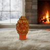 Candle Pinecone gold glitter orange – handmade Christmas decor - detail 3