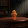 Candle Pinecone gold glitter orange – handmade Christmas decor - detail 4