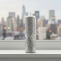 Tall Slim Pillar Candle Black Lily SVITSOL - Handmade - detail 3