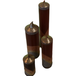 Advent Candle Collection BROWN-GOLD - Handmade Elegance from Královské Poříčí with Certified Wax