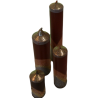 Advent Candle Collection BROWN-GOLD - Handmade Elegance from Královské Poříčí with Certified Wax