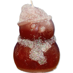 SNOWMAN BEANIE Candle – Icy Brown Glitter, Chocolate-Vanilla, Handmade - detail 2