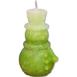 SNOWMAN CYLINDER Candle – Icy Green Glitter, Vanilla-Apple, 8-15h - detail 2