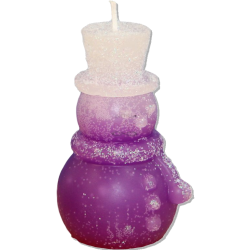 SCHNEEMANN ZYLINDER Kerze – Eis-Lila Glitzer, Vanille & Lavendel - detail 2