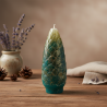 Large Pinecone Candle – Turquoise with Glitter Effect, Handmade - detail 3